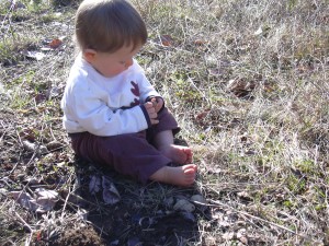 Xander with little rock