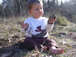 Xander with rocks