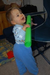 Xander with the Boomwhacker